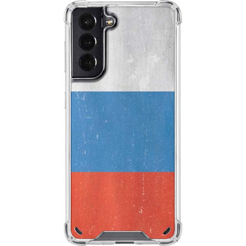 Russian Flag Distressed Galaxy S21 5G Clear Case
